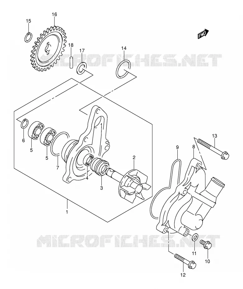 WATERPOMP Suzuki MOTO 400 DR-Z 2001  DR-Z400K1(E3/E28)