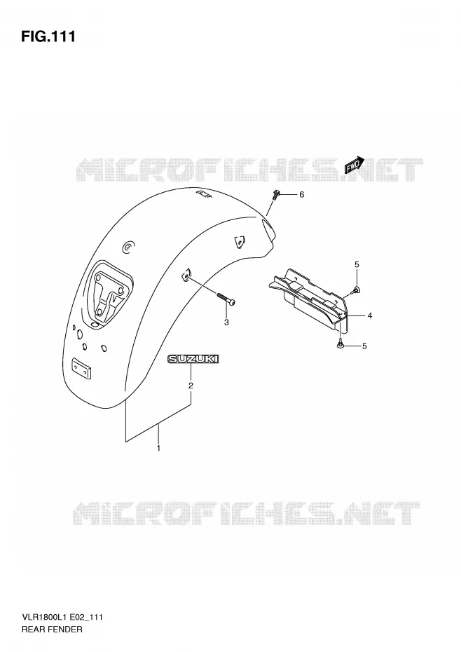 ACHTERSPATBORD (VLR1800L1 E2) Suzuki MOTO 1800 INTRUDER 2011  VLR1800UFL1(E2)
