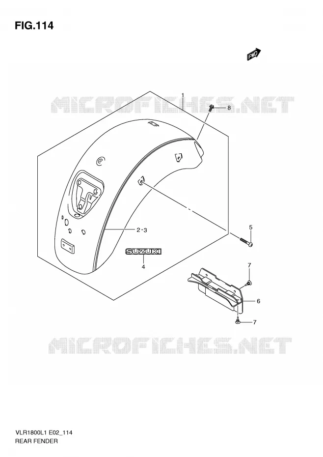 ACHTERSPATBORD (VLR1800TL1 E2) Suzuki MOTO 1800 INTRUDER 2011  VLR1800L1(E2)