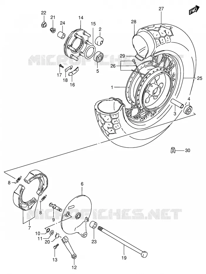 ACHTERWIEL Suzuki MOTO 600 INTRUDER 1996  VS600GLT(E2)