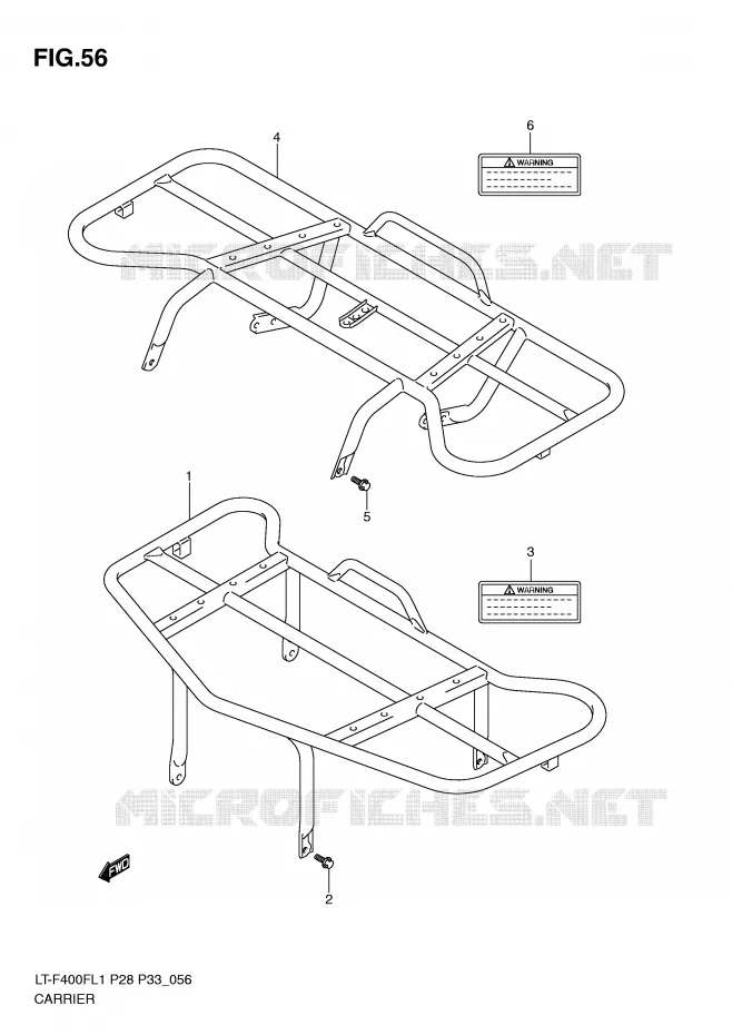 CARRIER (LT-F400FZL1 P33) Suzuki QUAD 400 KINGQUAD 2011  LT-F400FZL1(P28/P33)