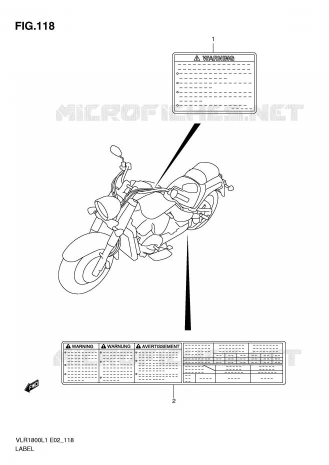 ETIKET (VLR1800L1 E2) Suzuki MOTO 1800 INTRUDER 2011  VLR1800L1(E2)