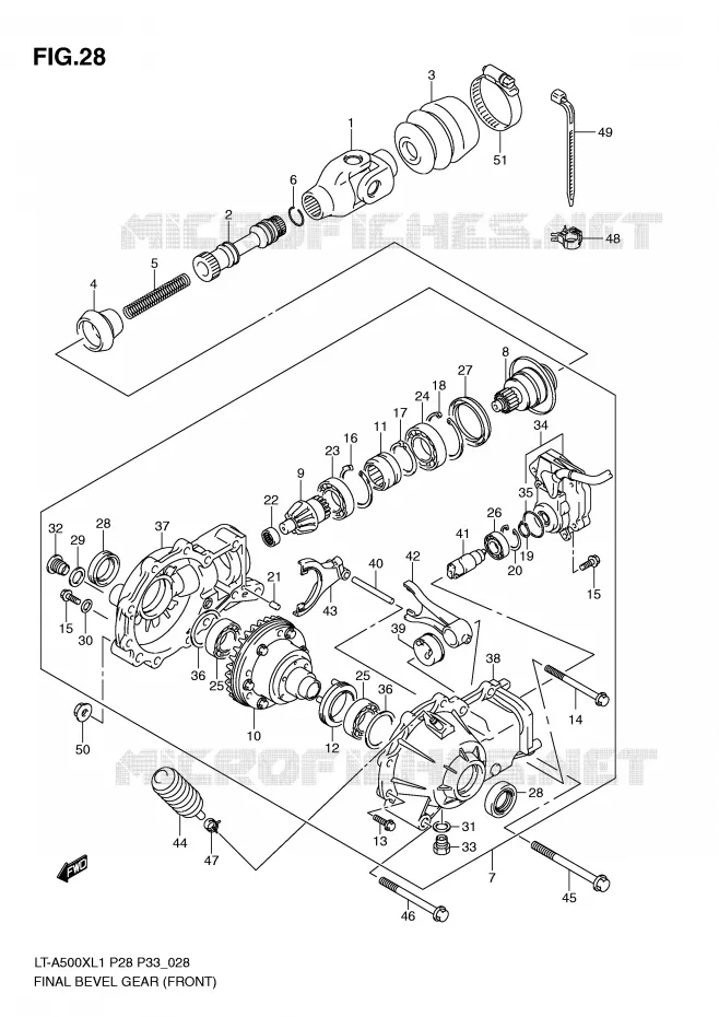 FINAL BEVEL GEAR (FRONT) Suzuki QUAD 500 KINGQUAD 2011  LT-A500XZL1(P28/P33)