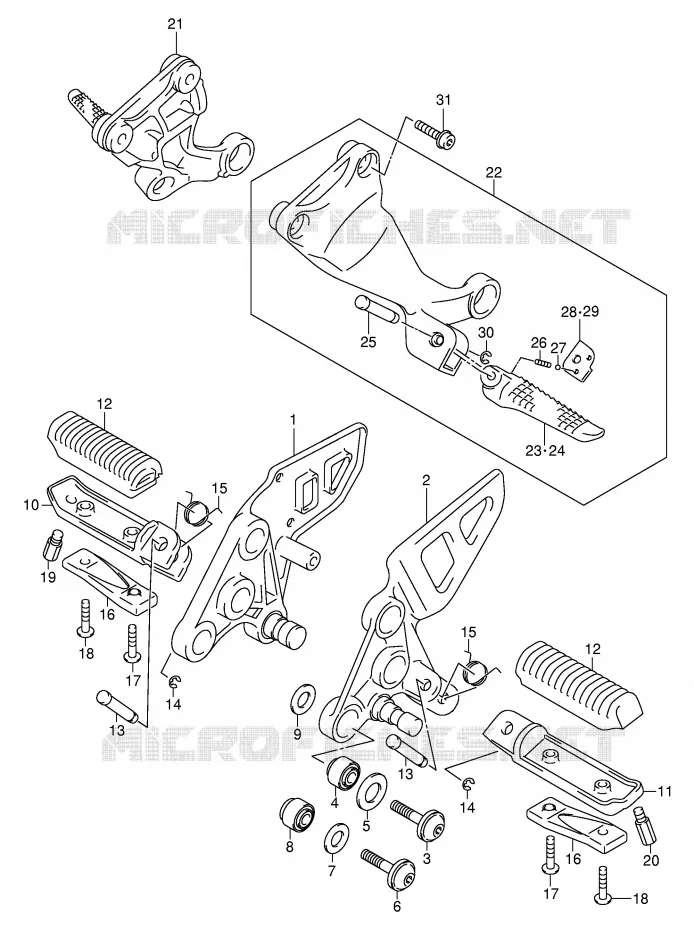 FOOTREST Suzuki MOTO 1300 HAYABUSA 2002  GSX1300RK2(E2)