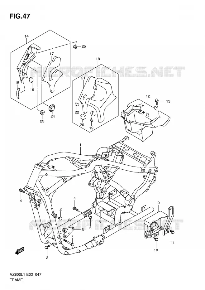 FRAME Suzuki MOTO 800 MARAUDER 2011  VZ800L1(E2)