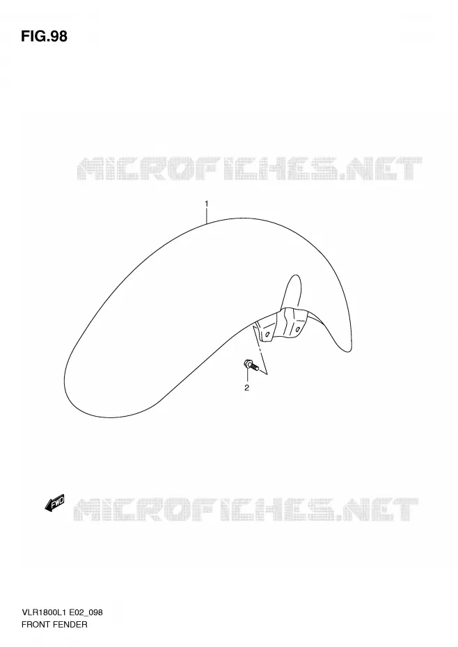 FRONT FENDER (VLR1800L1 E24) Suzuki MOTO 1800 INTRUDER 2011  VLR1800UFL1(E2)