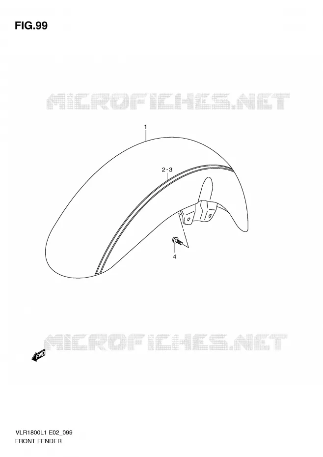 FRONT FENDER (VLR1800TL1 E2) Suzuki MOTO 1800 INTRUDER 2011  VLR1800L1(E2)