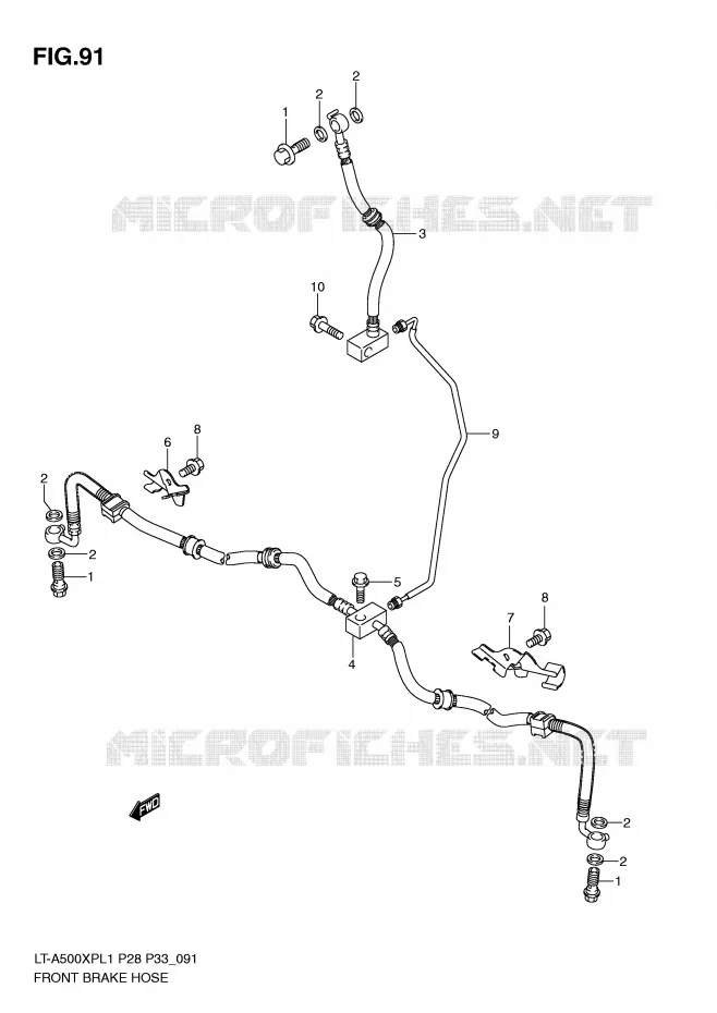 FRONT REMSLANG Suzuki QUAD 500 KINGQUAD 2011  LT-A500XPL1(P28/P33)