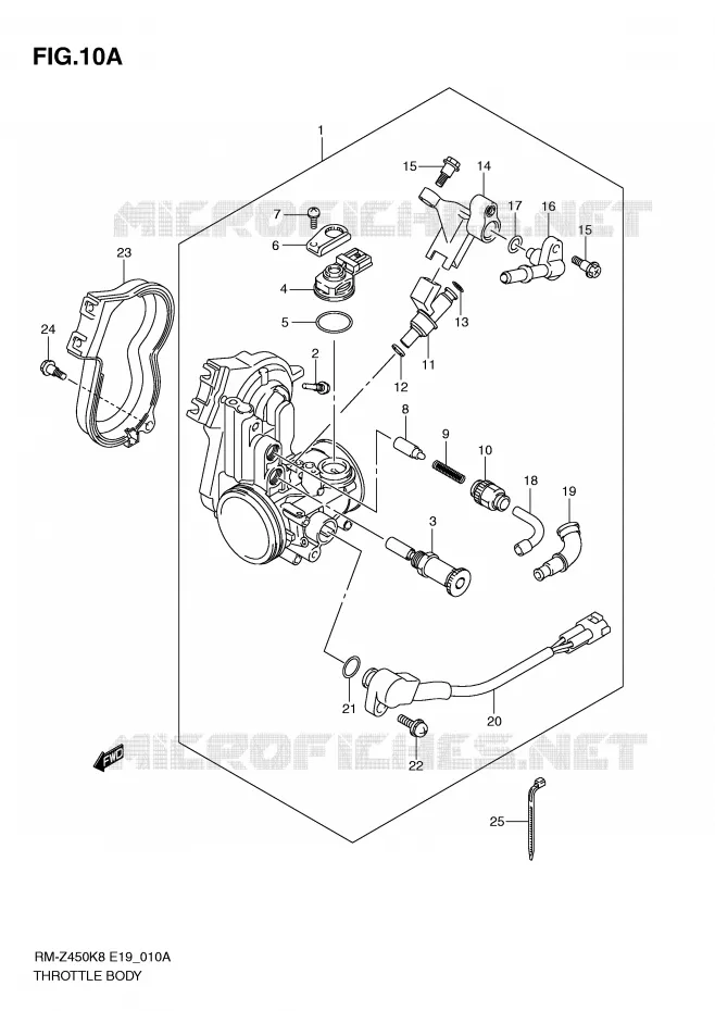 GASKLEPHUIS (RM-Z450L1) Suzuki MOTO 450 RM-Z 2008  RM-Z450K8(E19)