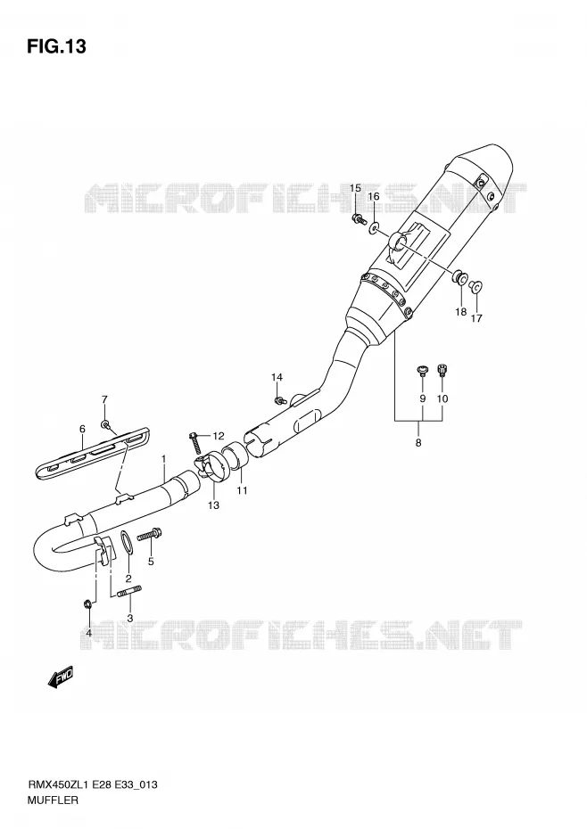 GELUIDDEMPER Suzuki MOTO 450 RMX-Z 2011  RMX450ZL1(E28/E33)