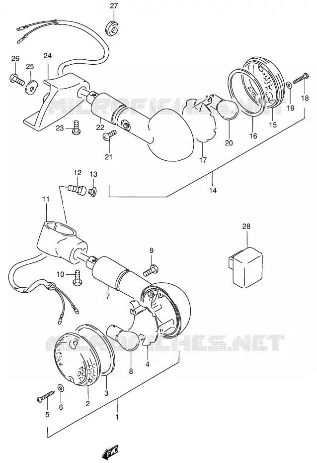 INDICATOREN (MODELE S) Suzuki MOTO 600 INTRUDER 1995  VS600GLS(E2)
