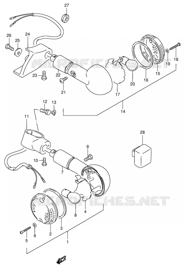 INDICATOREN (MODELE T/V) Suzuki MOTO 600 INTRUDER 1996  VS600GLFT(E2)