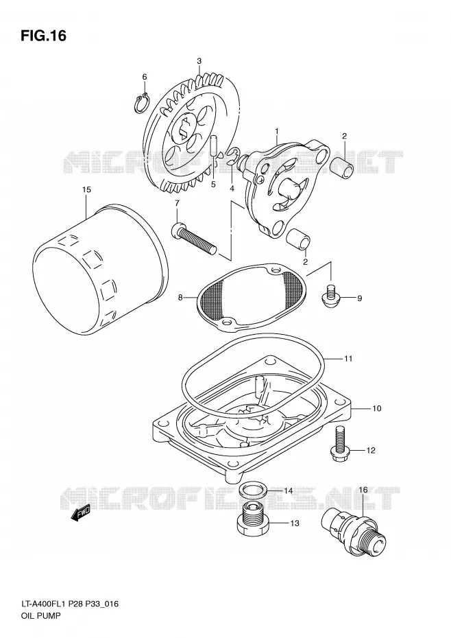 OLIEPOMP Suzuki QUAD 400 KINGQUAD 2011  LT-A400FZL1(P28/P33)