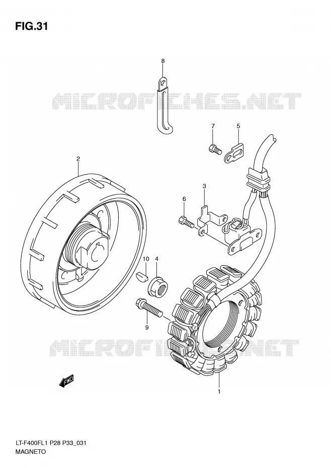 ONTSTEKING Suzuki QUAD 400 KINGQUAD 2011  LT-F400FZL1(P28/P33)