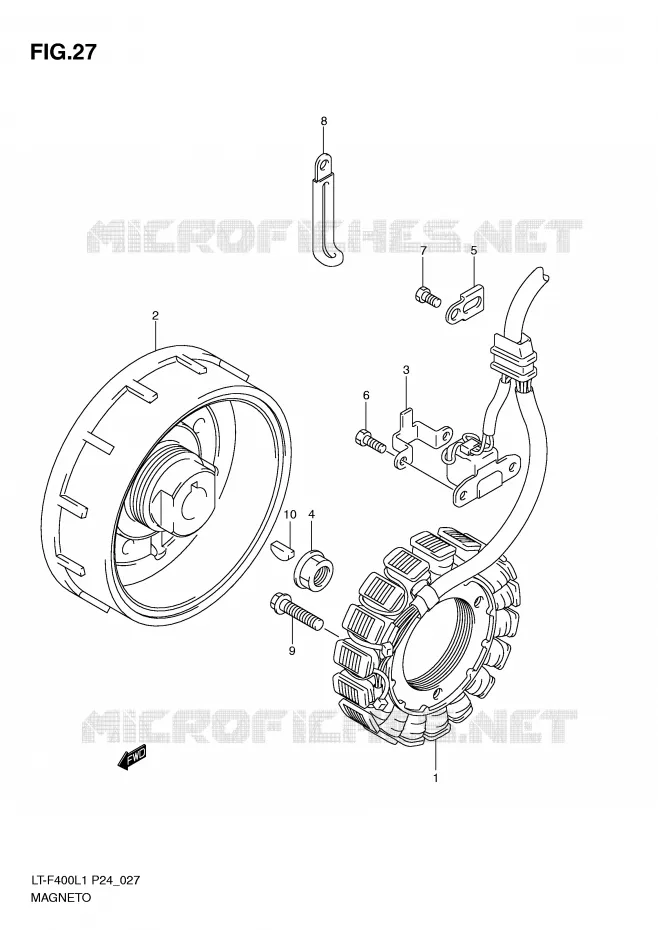 ONTSTEKING Suzuki QUAD 400 KINGQUAD 2011  LT-F400L1(P24)