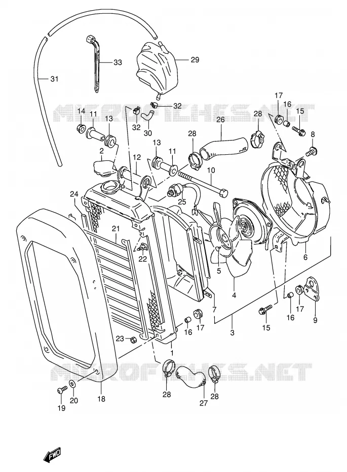 RADIATOR Suzuki MOTO 600 INTRUDER 1996  VS600GLFT(E2)