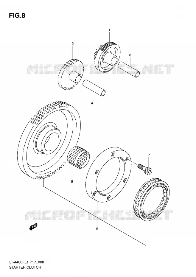STARTMOTOR CLUTCH Suzuki QUAD 400 KINGQUAD 2011  LT-A400FL1(P17)