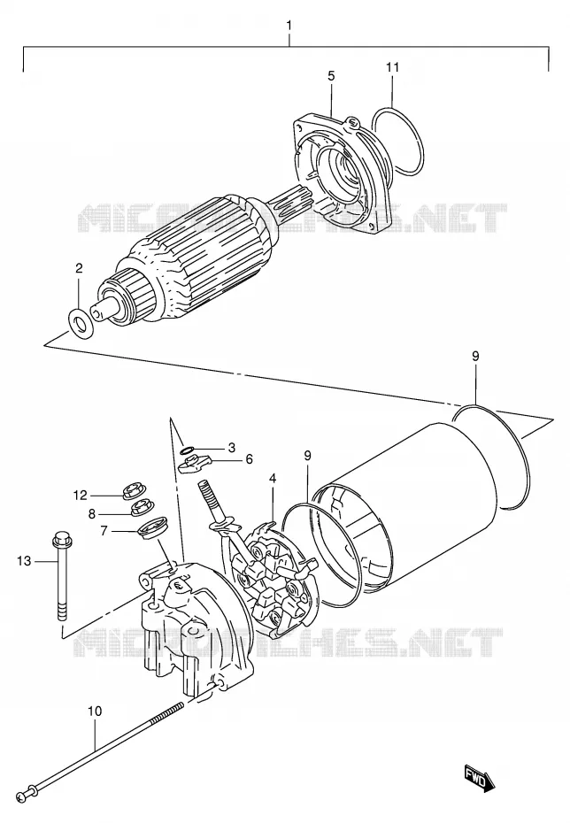 STARTMOTOR Suzuki MOTO 600 INTRUDER 1996  VS600GLFT(E2)