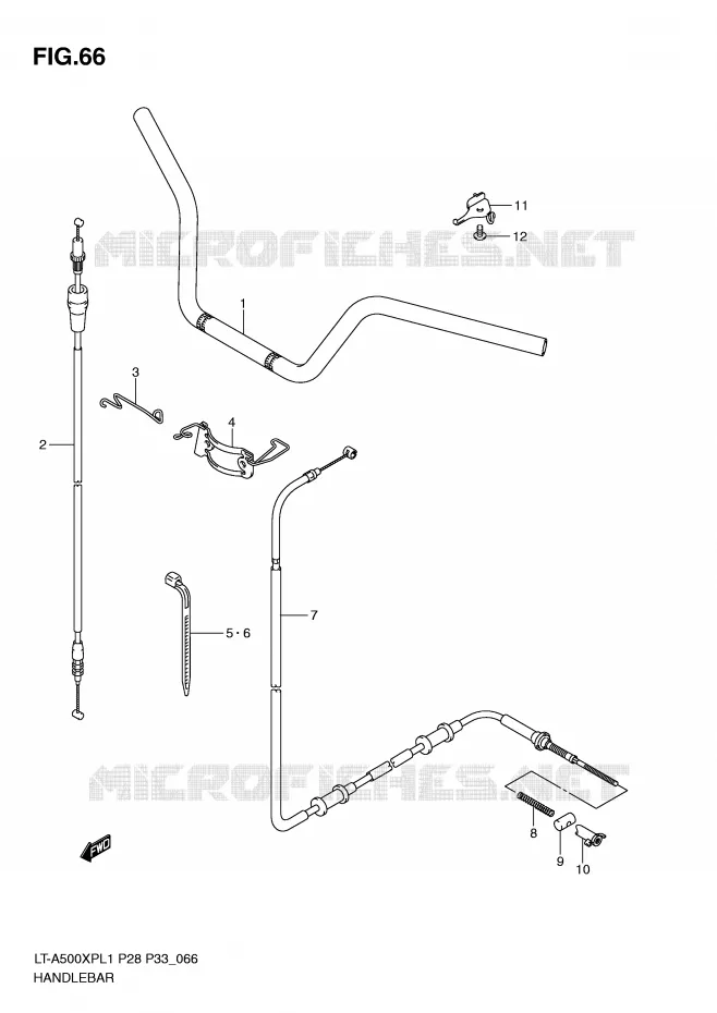 STUUR Suzuki QUAD 500 KINGQUAD 2011  LT-A500XPL1(P28/P33)