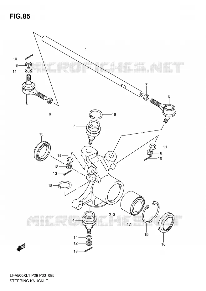 STUURINRICHTINGS - HUB Suzuki QUAD 500 KINGQUAD 2011  LT-A500XL1(P28/P33)