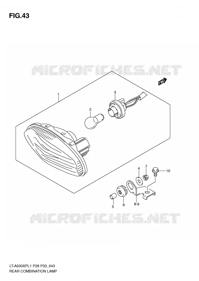 ACHTERLICHT (LT-A500XPL1 P33) Suzuki QUAD 500 KINGQUAD 2011  LT-A500XPL1(P28/P33)
