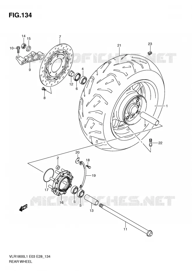 ACHTERWIEL (VLR1800TL1 E33) Suzuki MOTO 1800 BOULEVARD 2011  VLR1800TL1(E3/E28)