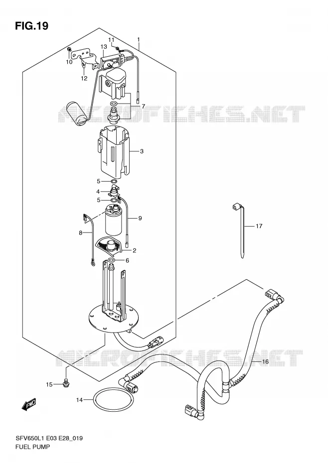 BENZINE POMP Suzuki MOTO 650 GLADIUS 2011  SFV650L1(E3/E28)