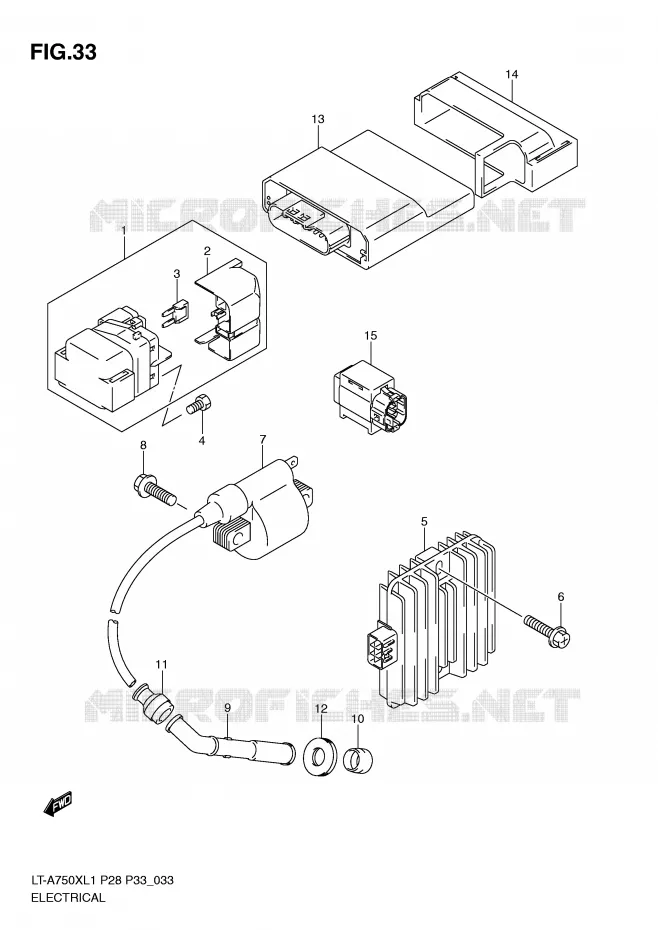 ELEKTRISCH Suzuki QUAD 750 KINGQUAD 2011  LT-A750XZL1(P28/P33)