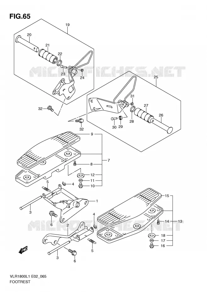 FOOTREST (VLR1800L1 E2) Suzuki MOTO 1800 INTRUDER 2011  VLR1800TL1(E2)