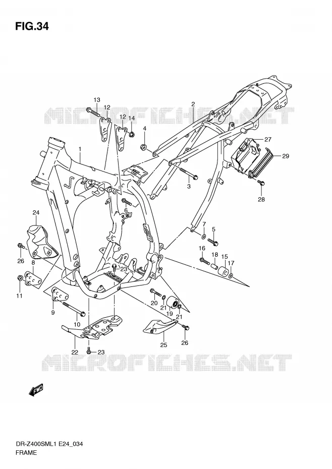 FRAME Suzuki MOTO 400 DR-Z 2011  DR-Z400SML1(E24)