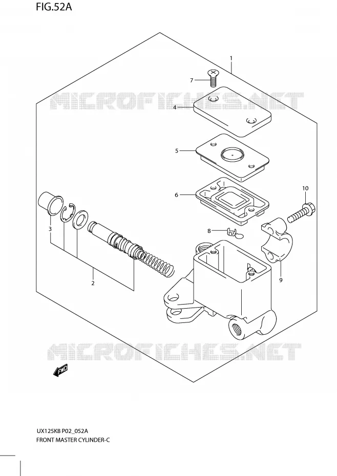 FRONT HOOFDREMCILINDER (MODEL L0) Suzuki SCOOTER 125 SIXTEEN 2010  UX125L0(P02)