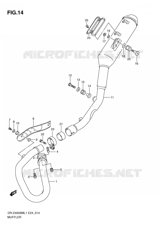 GELUIDDEMPER Suzuki MOTO 400 DR-Z 2011  DR-Z400SML1(E24)