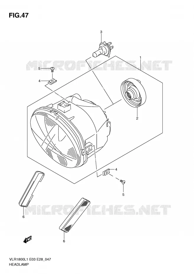 KOPLAMP Suzuki MOTO 1800 INTRUDER 2011  VLR1800TL1(E3/E28)