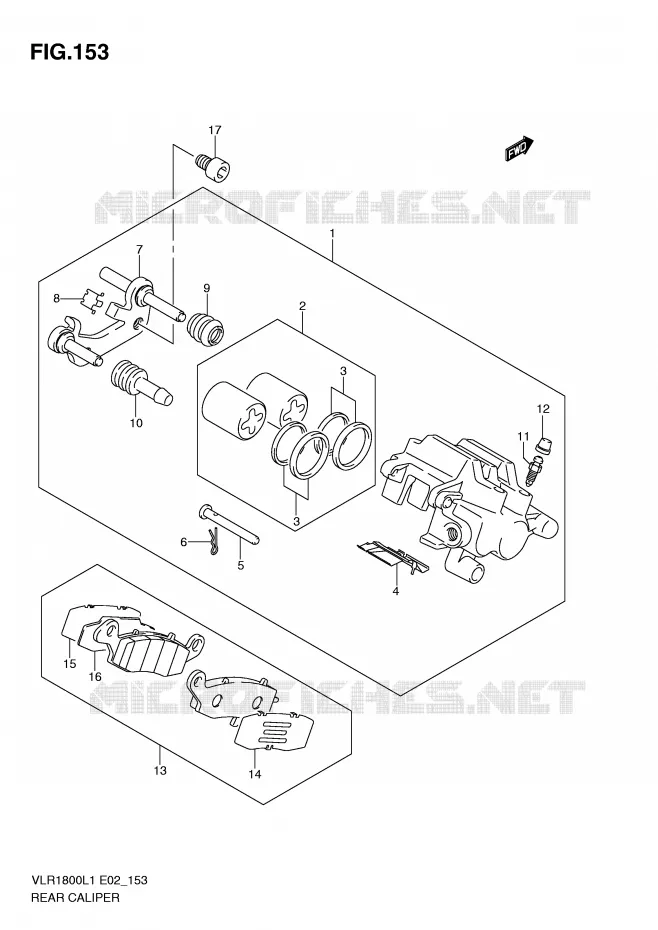 REAR CALIPER Suzuki MOTO 1800 INTRUDER 2011  VLR1800L1(E2)