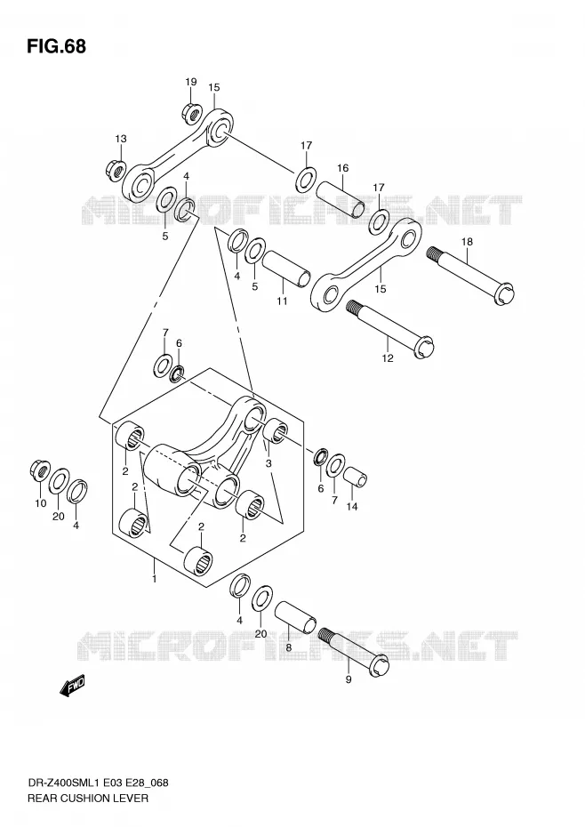 SCHOKBREKER AANEENSCHAKELING Suzuki MOTO 400 DR-Z 2011  DR-Z400SML1(E3/E28)
