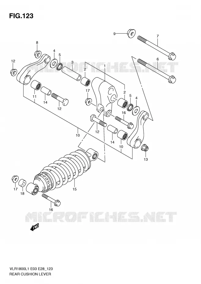 SCHOKBREKER AANEENSCHAKELING (VLR1800L1 E3) Suzuki MOTO 1800 BOULEVARD 2011  VLR1800TL1(E3/E28)