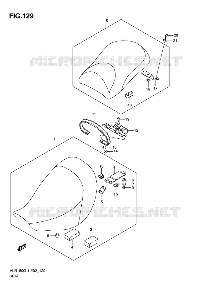 SEAT (VLR1800TL1 E19) Suzuki MOTO 1800 INTRUDER 2011  VLR1800UFL1(E2)