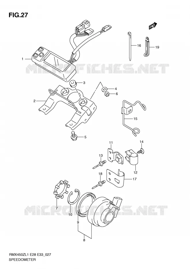 SNELHEIDSMETER (RMX450ZL1 E33) Suzuki MOTO 450 RMX-Z 2011  RMX450ZL1(E28/E33)
