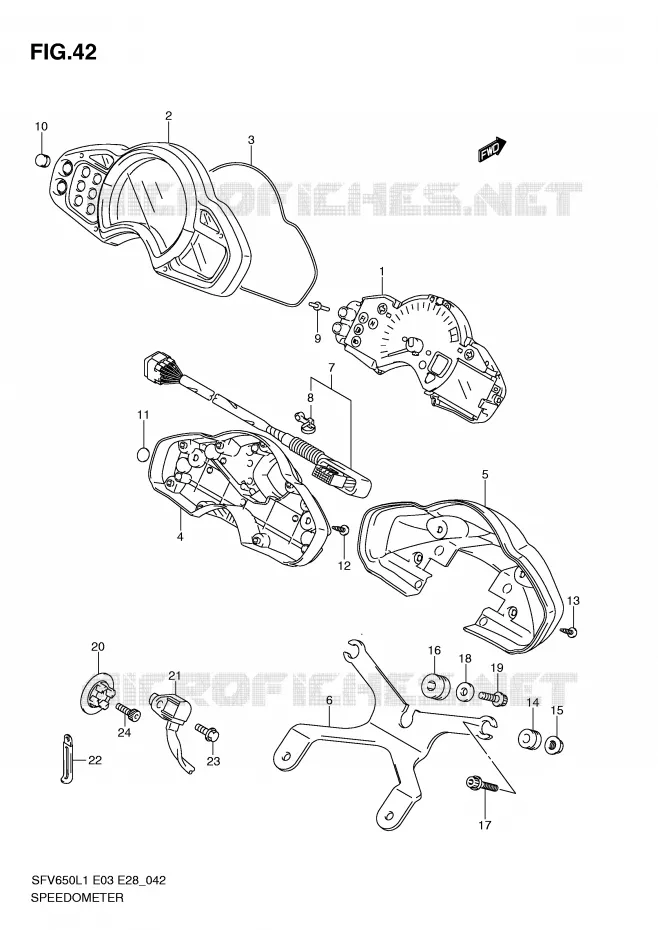 SNELHEIDSMETER (SFV650AL1 E28) Suzuki MOTO 650 GLADIUS 2011  SFV650AL1(E3/E28)