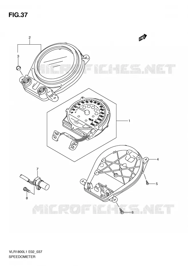 SNELHEIDSMETER (VLR1800L1 E2) Suzuki MOTO 1800 INTRUDER 2011  VLR1800TL1(E2)
