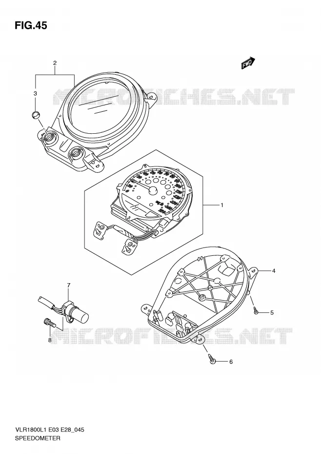 SNELHEIDSMETER (VLR1800TL1 E28) Suzuki MOTO 1800 BOULEVARD 2011  VLR1800TL1(E3/E28)