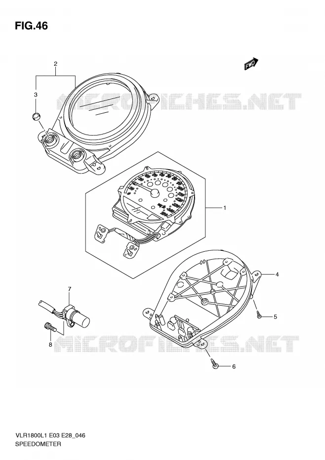 SNELHEIDSMETER (VLR1800TL1 E33) Suzuki MOTO 1800 INTRUDER 2011  VLR1800TL1(E3/E28)