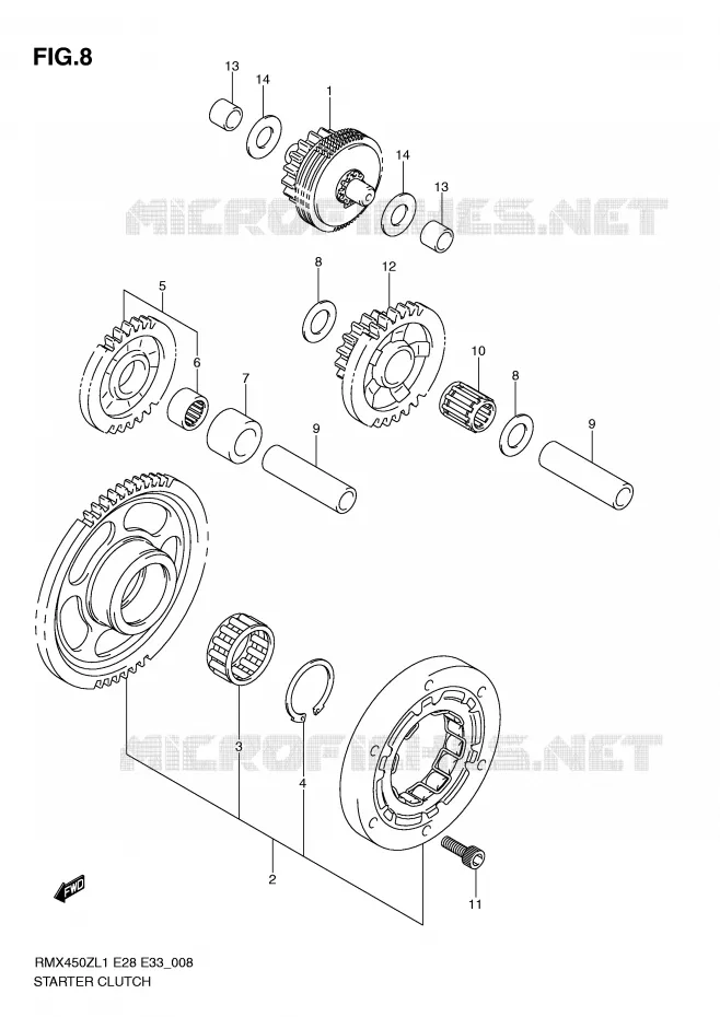 STARTMOTOR CLUTCH Suzuki MOTO 450 RMX-Z 2011  RMX450ZL1(E28/E33)