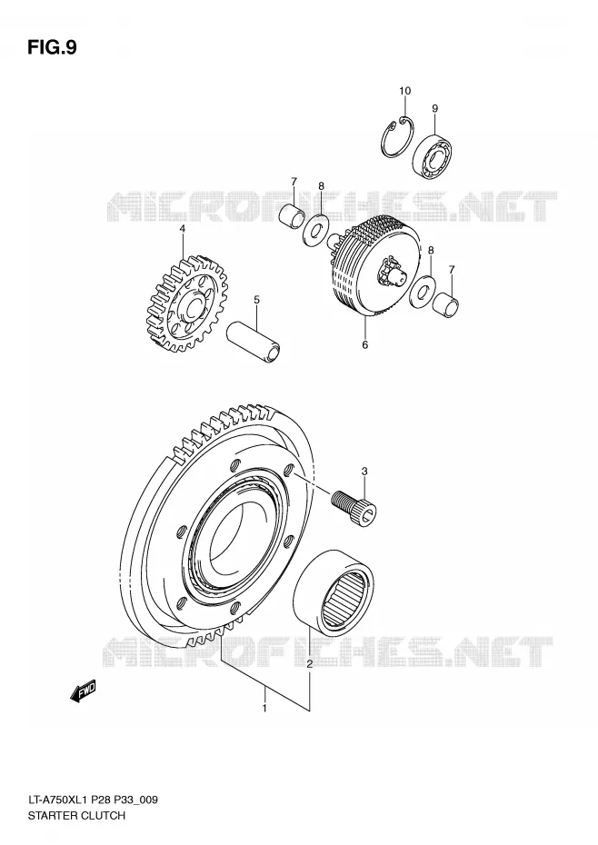 STARTMOTOR CLUTCH Suzuki QUAD 750 KINGQUAD 2011  LT-A750XZL1(P28/P33)