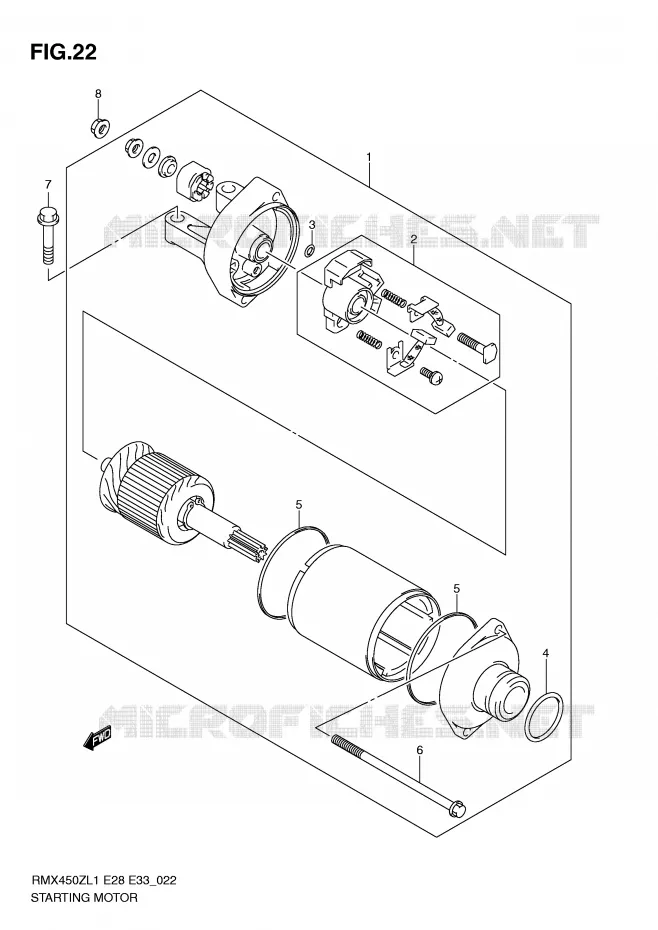 STARTMOTOR Suzuki MOTO 450 RMX-Z 2011  RMX450ZL1(E28/E33)