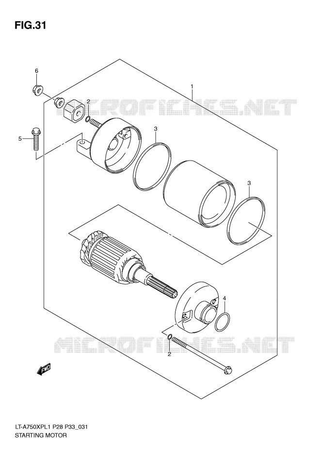 STARTMOTOR Suzuki QUAD 750 KINGQUAD 2011  LT-A750XPL1(P28/P33)