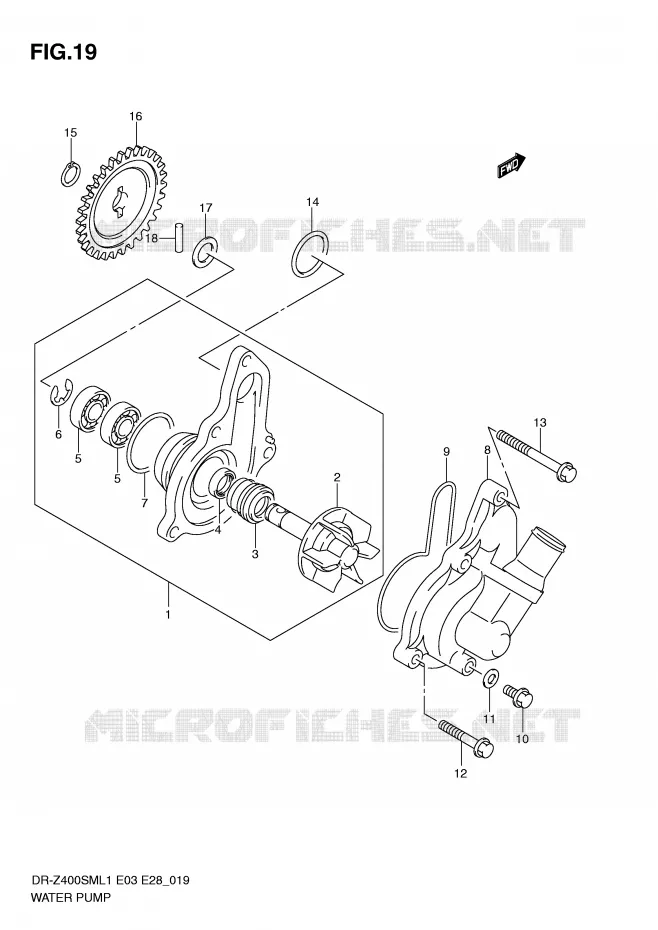WATERPOMP Suzuki MOTO 400 DR-Z 2011  DR-Z400SML1(E3/E28)