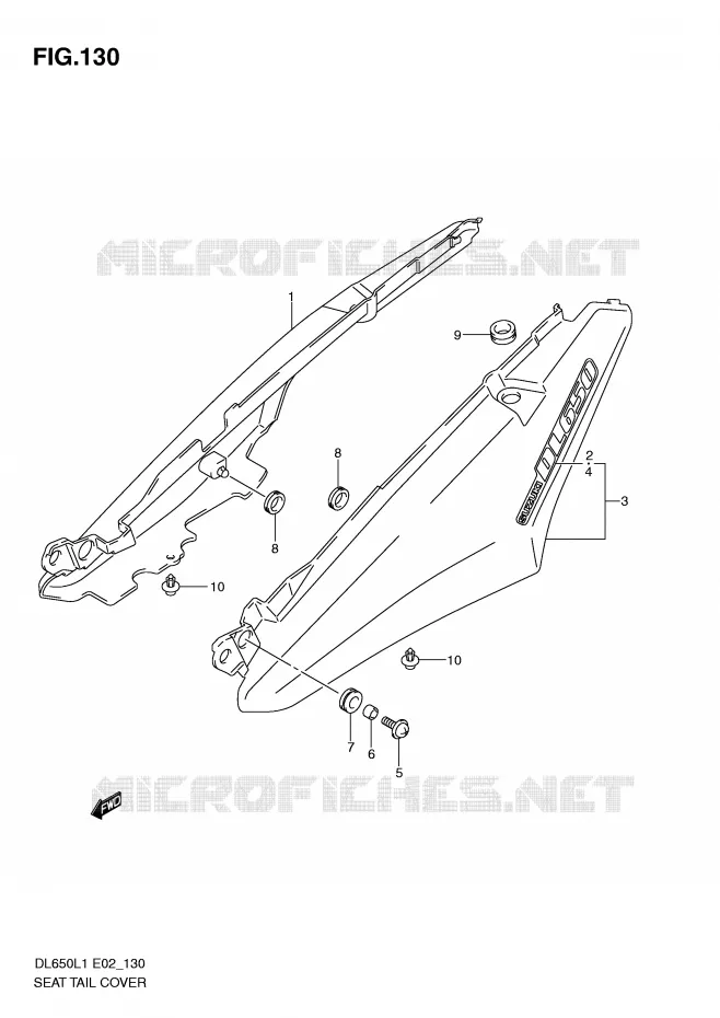 ACHTER KUIP - SEAT COWL Suzuki MOTO 650 V-STROM 2011  DL650L1(E2)