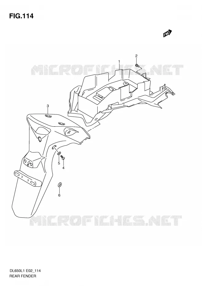ACHTERSPATBORD (DL650AL1 E24) Suzuki MOTO 650 V-STROM 2011  DL650AL1(E2)