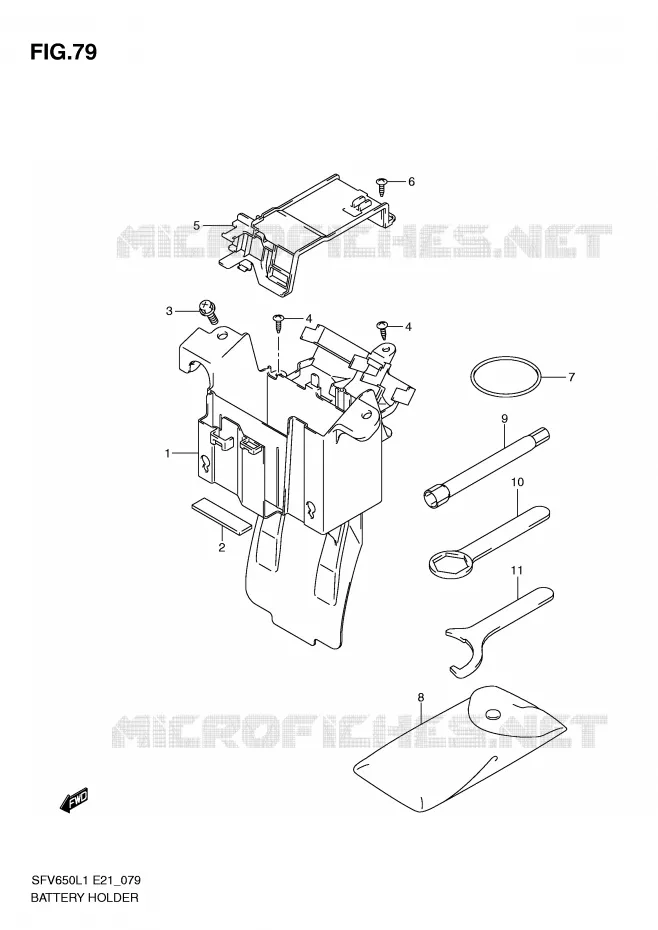 BATTERIJHOUDER (SFV650UL1 E21) Suzuki MOTO 650 GLADIUS 2011  SFV650AL1(E21)